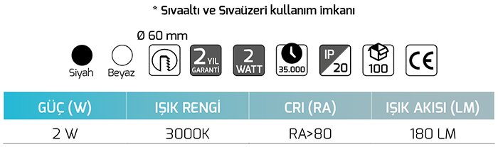 Goya Gy 2316 2 Watt Mobil Spot 